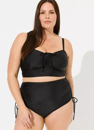 NEW TORRID Wireless Cinch Front Bandeau Bikini Swim Top Plus Size 6X