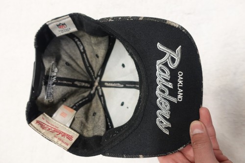 Oakland Raiders Hat Cap Snapback Black Gray NFL Football Mitchell & Ness - Picture 6 of 8