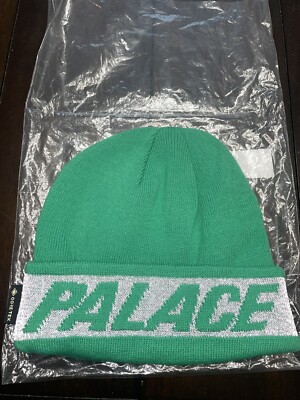Palace Skateboards Goretex Beanie Hat Cap Green Reflective Jaquard