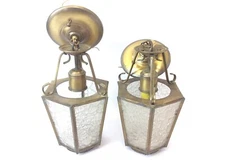 Matching Brass Metal Electric Hanging Ceiling Fixtures Lights Phil Hinkley Parts