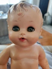 Vintage 1950's TOD-L-TOT Baby Doll The Sun Rubber Co, 10" Doll w/ org clothes 
