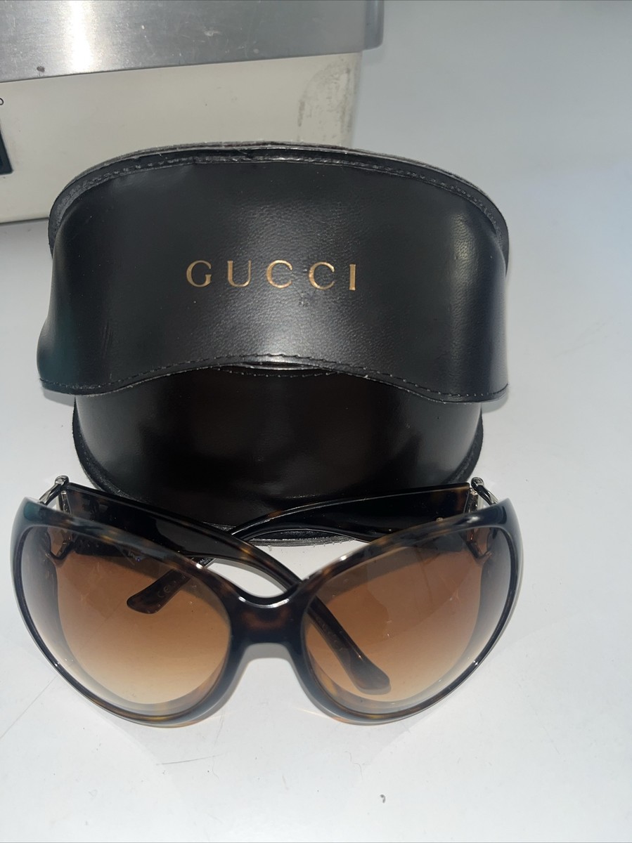 VINTAGE GUCCI TORTOISE HAVANA GOLD ITALY OVERSIZED HORSEBIT  display picture 3
