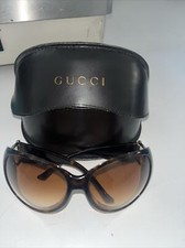 VINTAGE GUCCI TORTOISE HAVANA GOLD ITALY OVERSIZED HORSEBIT SUNGLASSES GG2942S