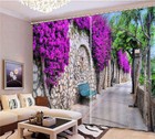 Lavender Wall Bench 3D Curtain Blockout Photo Printing Curtains Drape Fabric