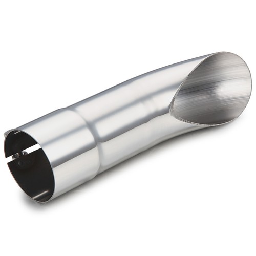 Stainless Steel Turn Down Exhaust Tip 2.5" Inlet/Outlet Angle Cut Tailpipe - Foto 5 di 5