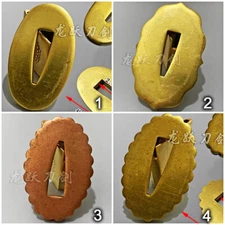 Small Brass Tsuba Copper Hand Guard For Japanese Katana Sword Diy Maintenance
