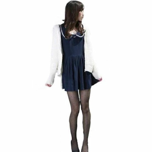 Sexy schwarze gepunktete Damen-Strumpfhose lange Strumpfhose Strümpfe Strumpfsocke UK - Bild 8 von 14