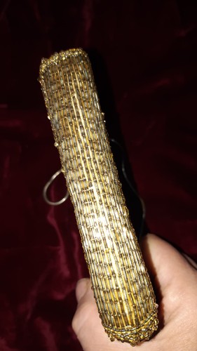 Perlen Tasche GOLD Bestickte Design Perlen Tasche Pochette Vintage - Bild 2 von 6
