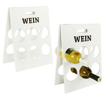 6er Weinregal Flaschenregal zum Aufstellen *modern* Holz weiß 30 x 40 cm NEU