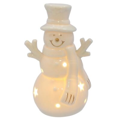 Shudehill Giftware Weihnachten Frosty Winter weiß LED beleuchtet Schneemann