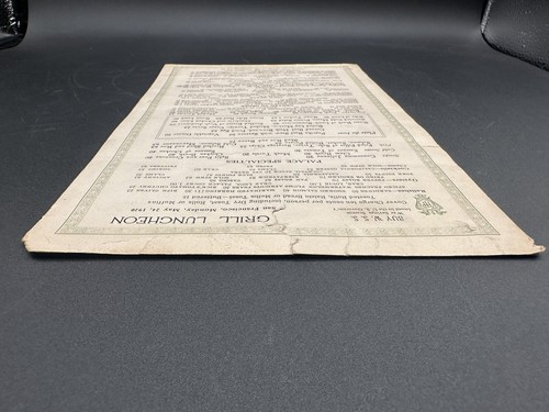 VINTAGE 1920 Palace Hotel San Francisco GRILL LUNCHEON Menu. - Picture 11 of 17