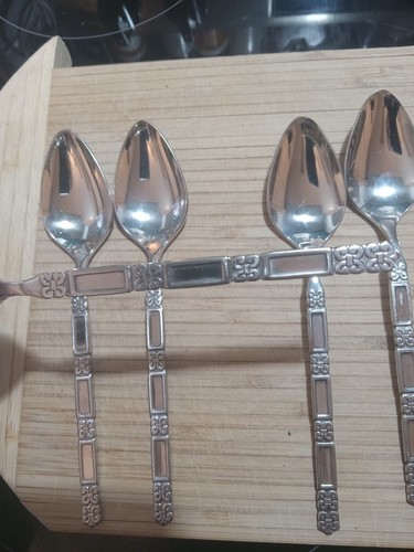 Oneida Community MADRID No Black Stainless 6 TeaSpoons See Pictures - Picture 22 of 23