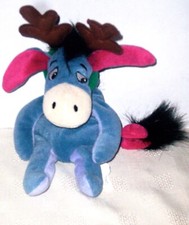 Vintage Disney CHRISTMAS REINDEER EEYORE Beanbag Plush