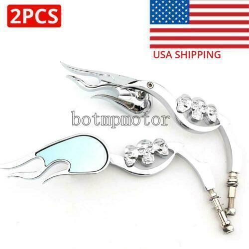 Chrome Motorcycle Rearview Mirrors For Harley-Davidson Softail Standard FXST - Foto 1 di 7
