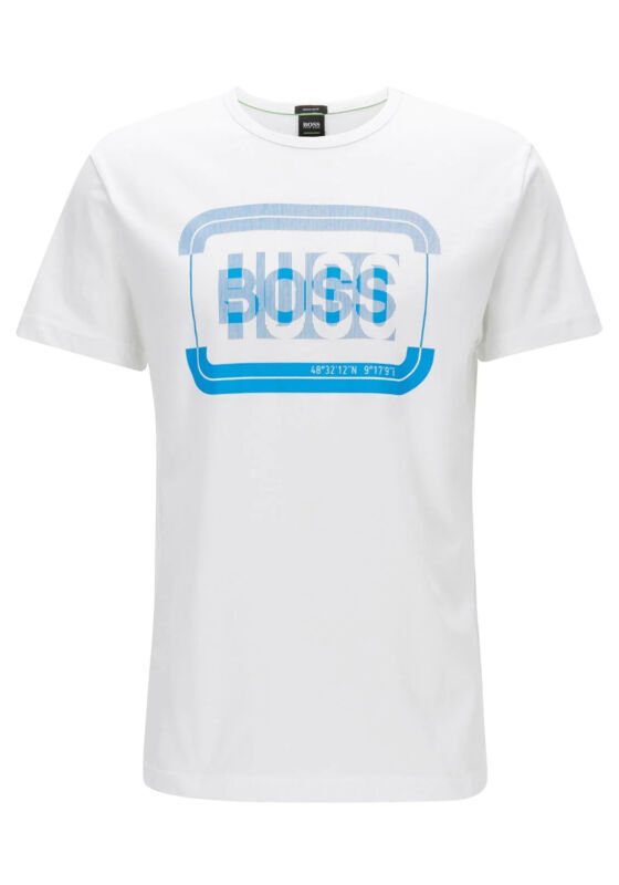 Boss Men TShirt With Short Sleeve Medium Size White Color With Stain