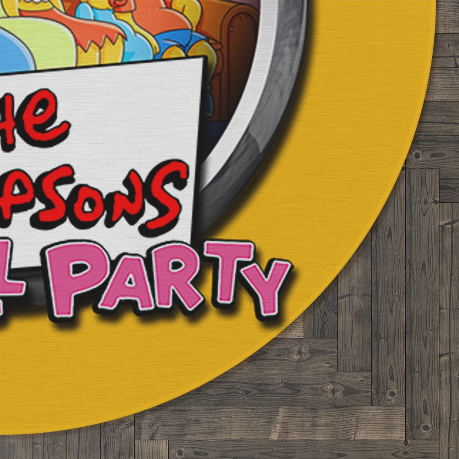 The simpsons pinball party Round area rug arcade game room decorations