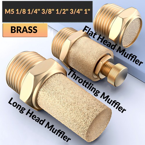 Sintered Brass Pneumatic Air Silencer Muffler M5 1/8 1/4" 3/8" 1/2" 3/4" 1" BSP - Bild 3 von 26