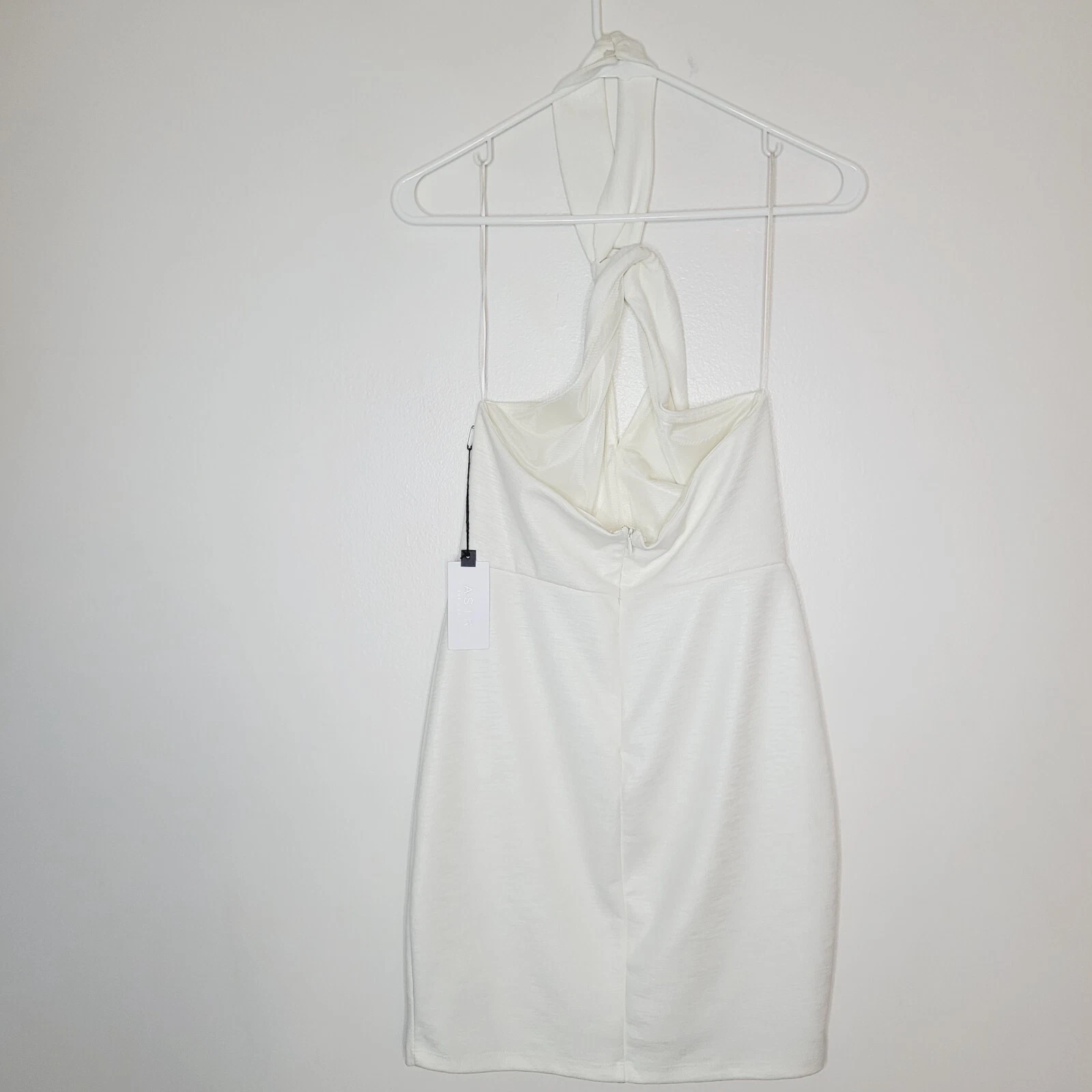 OFF WHITE Mini abito donna ASTR The Label scollo a V bianco sporco festa romantico femminile