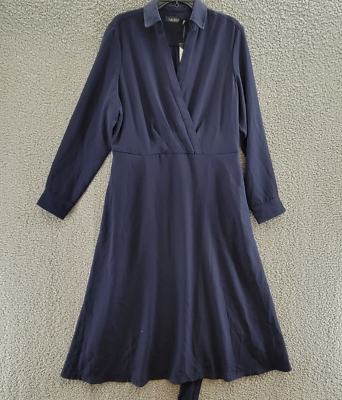 Lauren Ralph Lauren Self-Belt Surplice Georgette Midi Dress