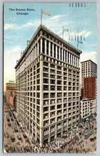Postcard D 415, The Boston Store, Corner of Madison & State Sts., Chicago, Ill