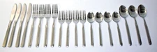 Cambridge Stainless Frosted Flatware China Modern 19 Pieces 4 Place Settings