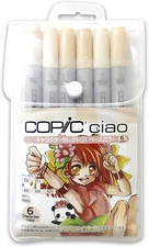 Too Copic JAPAN Ciao Sketch Pen debut 6 Color Pens Set character select 1 Base
