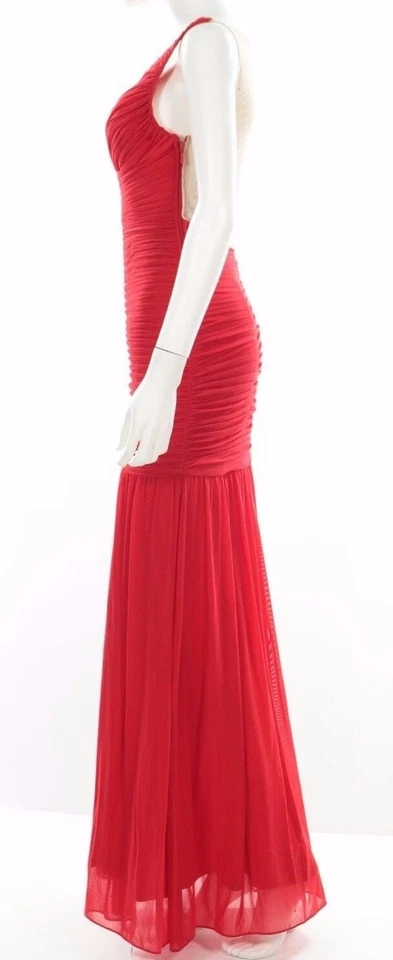 Hailey Logan by Adrianna Papell Red, Nude Sparkle Mermaid Evening Gown sz. 5/6 - Image 3 of 4