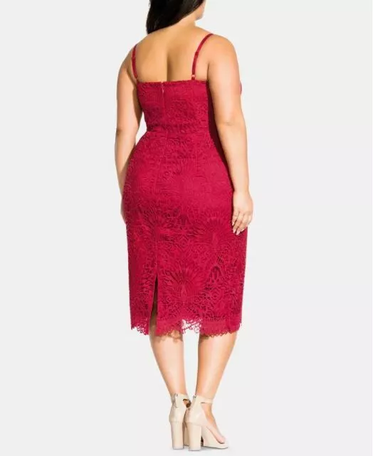 City chic red lace dress online