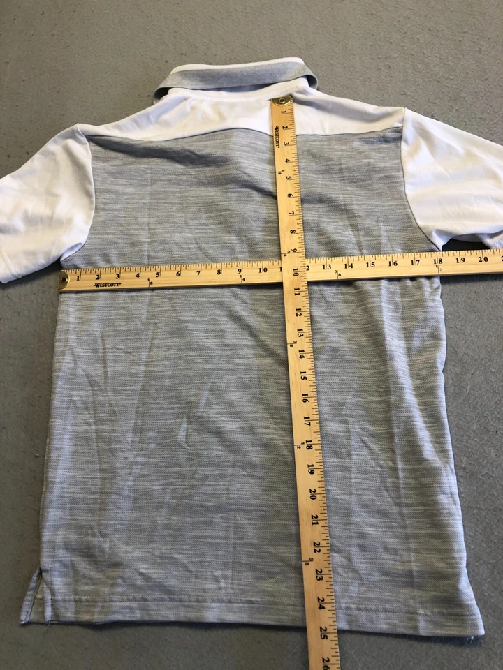 Ben Hogan Golf Polo Shirt Mens Small Gray/White Stripe Activewear Collared - Image 4 of 4