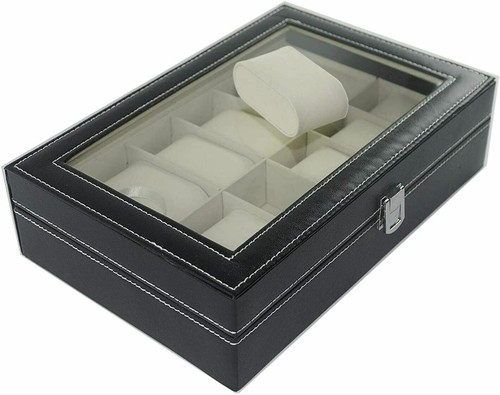 Scatola porta 12 Orologi Custodia Valigetta Bracciali Box Portagioie Espositore - Imagen 6 de 11
