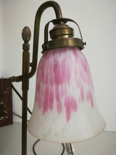 Tischlampe Leuchter Messing Porzellanfassung True Vintage Shabby Chic Art Deco - 第 9/12 張圖片