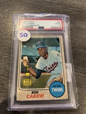 1968 ROD CAREW ROOKIE All-Star TOPPS Baseball Card #80 PSA Graded 2 HOF. rookie card picture
