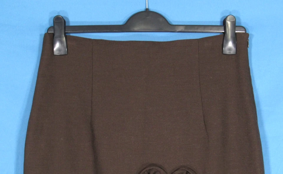 Falda recta/lápiz POLECI marrón oscuro embellecida floral cremallera DARTED talla 12 Foto 2 de 4