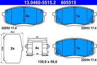 Bremsbelagsatz FÜR Hyundai Kona (Os, Ose, Osi) - ATE 13.0460-5515.2