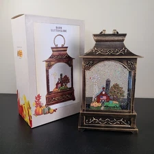 Cracker Barrel Exclusive Illuminated Lighted Barn Glitter Globe NEW Open Box