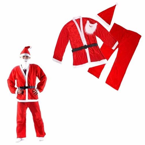 Father Christmas Santa Claus Christmas 4 Piece Costume Suit One Size - Picture 2 of 2