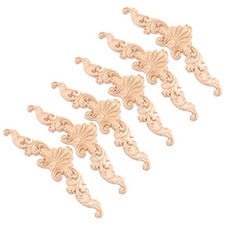 6 Pcs Décoration De Tiroir Fleur Sculptée Pour La Intérieure Meubles Appliques