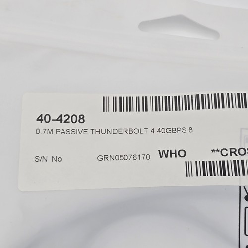0.7m Thunderbolt 4 Passive 40gbps Cable - Picture 4 of 4