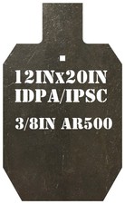 12"x20" 3/8" AR500 2/3 Scale IDPA/IPSC Steel Shooting Gong Target - 1pc Plate