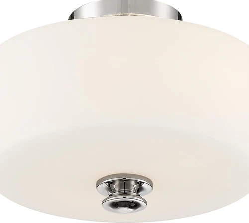 Travis Polished Nickel 2-Light Semi Flush Mount Ceiling Fixture - Picture 4 of 7