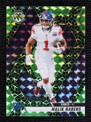 2025 Panini Mosaic Spectris Green Mosaic Prizm 9/13 Malik Nabers #100 9su