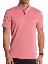 Ted Baker London Fellows Pink Salmon Short Sleeve Polo Shirt Sz 3