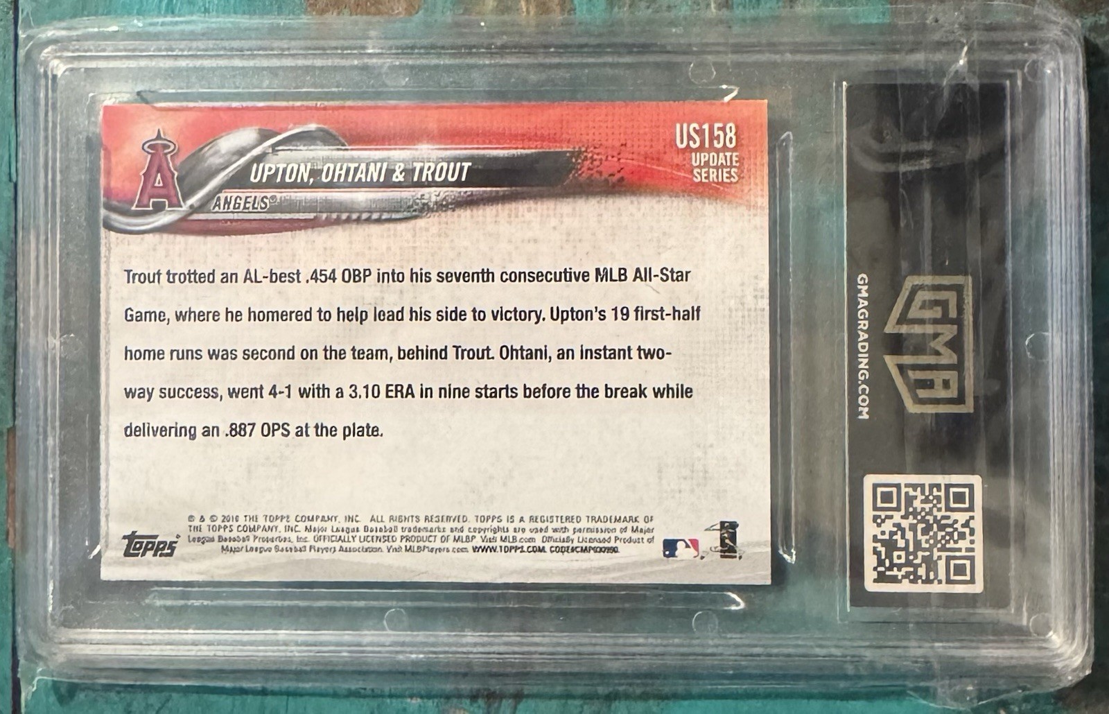 Shohei Ohtani 2018 Topps Update #US158 Upton/Ohtani/Trout PSA 10 RC 156749324 view 2
