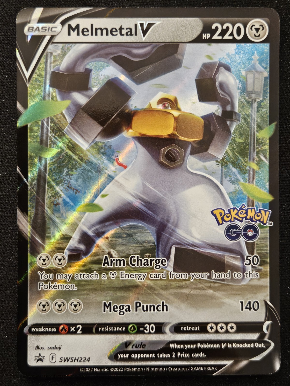 Melmetal V SWSH224 Black Star Promos GO Stamped Ext. Art Holo Pokémon 2022 NM
