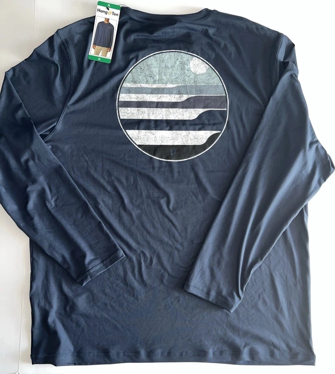 Hang Ten Men XL Blue Shirt Long Sleeve Sun Protection UV PROTECTION UPF 50+ New