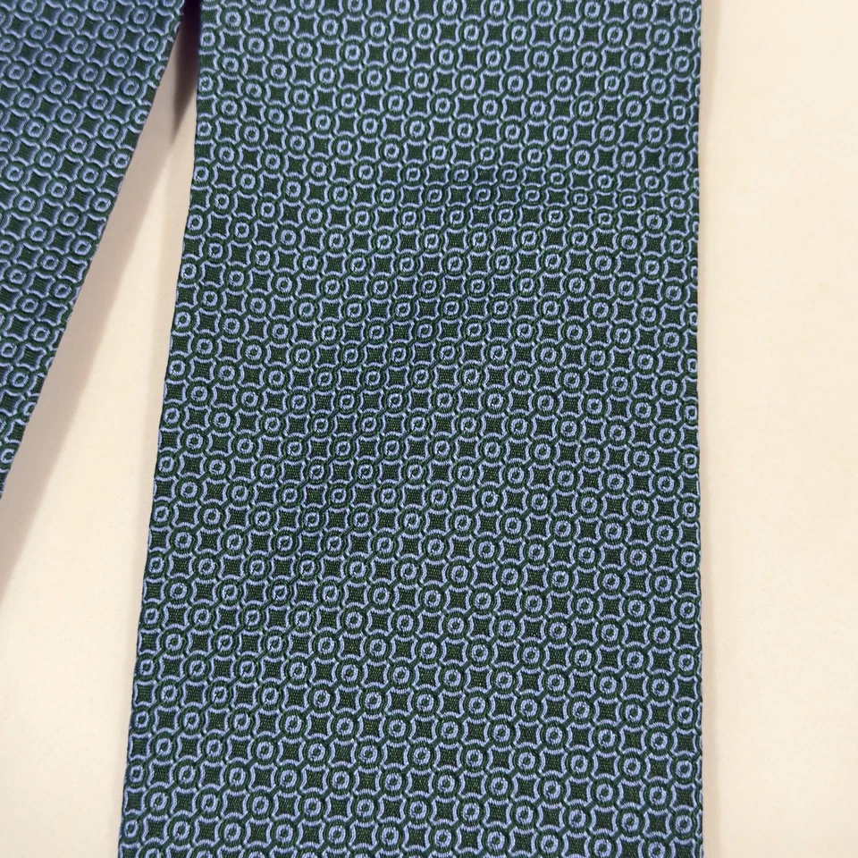 Corbata Brooks Brothers verde/azul claro estampada 100 % seda para hombre 57,5" Foto 3 de 4