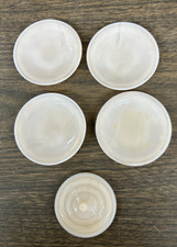 Akro Agate Jadeite Vintage Children's Teapot Lid 2.25  Round with 4 Plates 2.75  