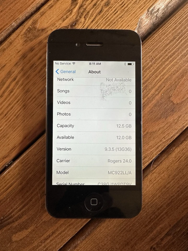 iPhone 4S (16GB) / MC922LL/A. Works. Stuck Power Button. Rogers - Image 3 of 4