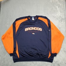 Denver Broncos Sweatshirt Mens XL Blue Orange Colorblock Raglan Crewneck NFL