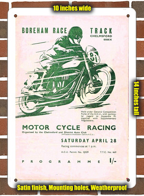 Metal Sign - 1951 Boreham Racing Circuit Racing Program - 10x14 inches